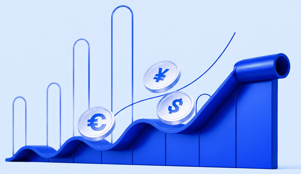 Nigeria FX market rising chart with currency coins